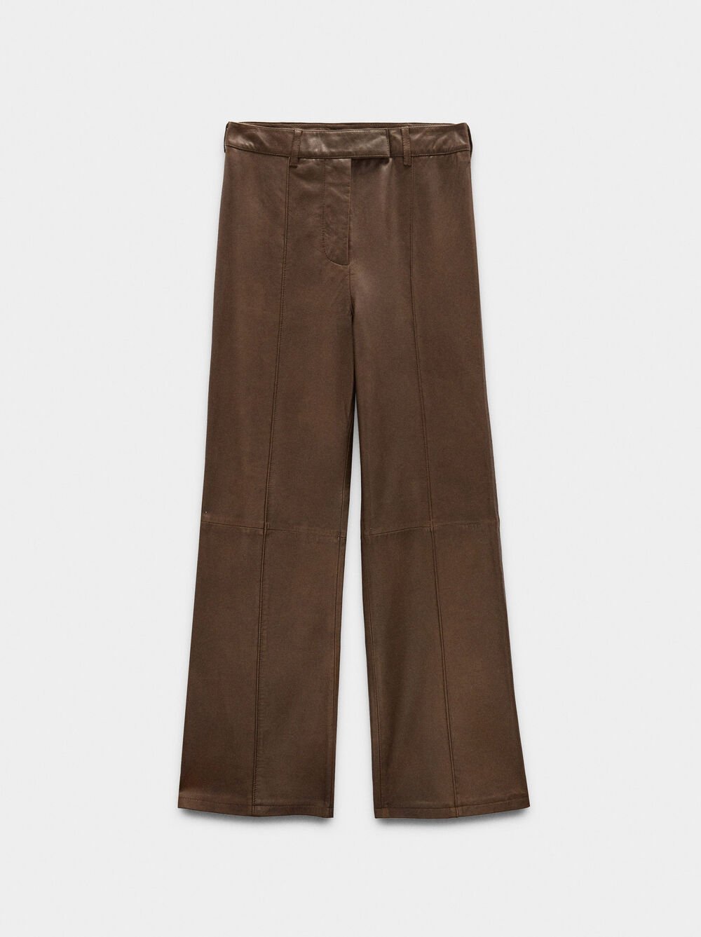 Flare leather trousers