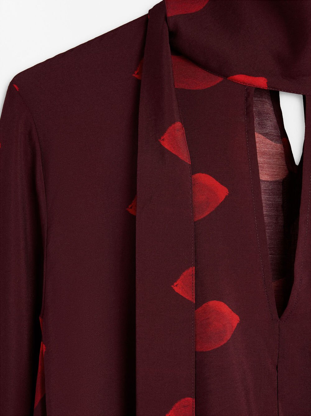 Bedruckte Bluse mit Stehkragen