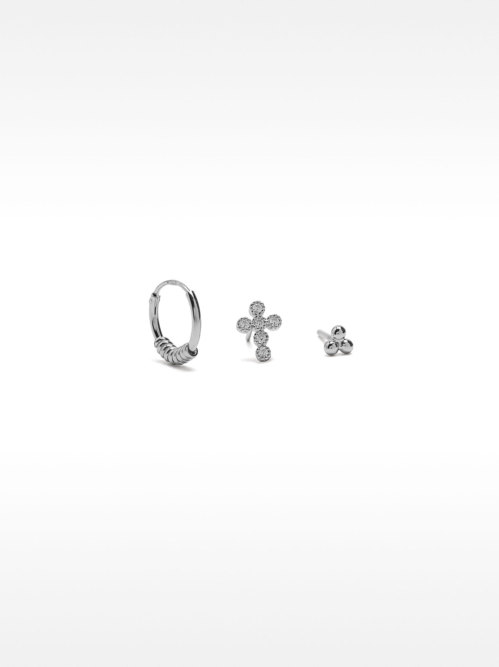 Set of earrings with crystals - 925 sterling silver image number 0.0