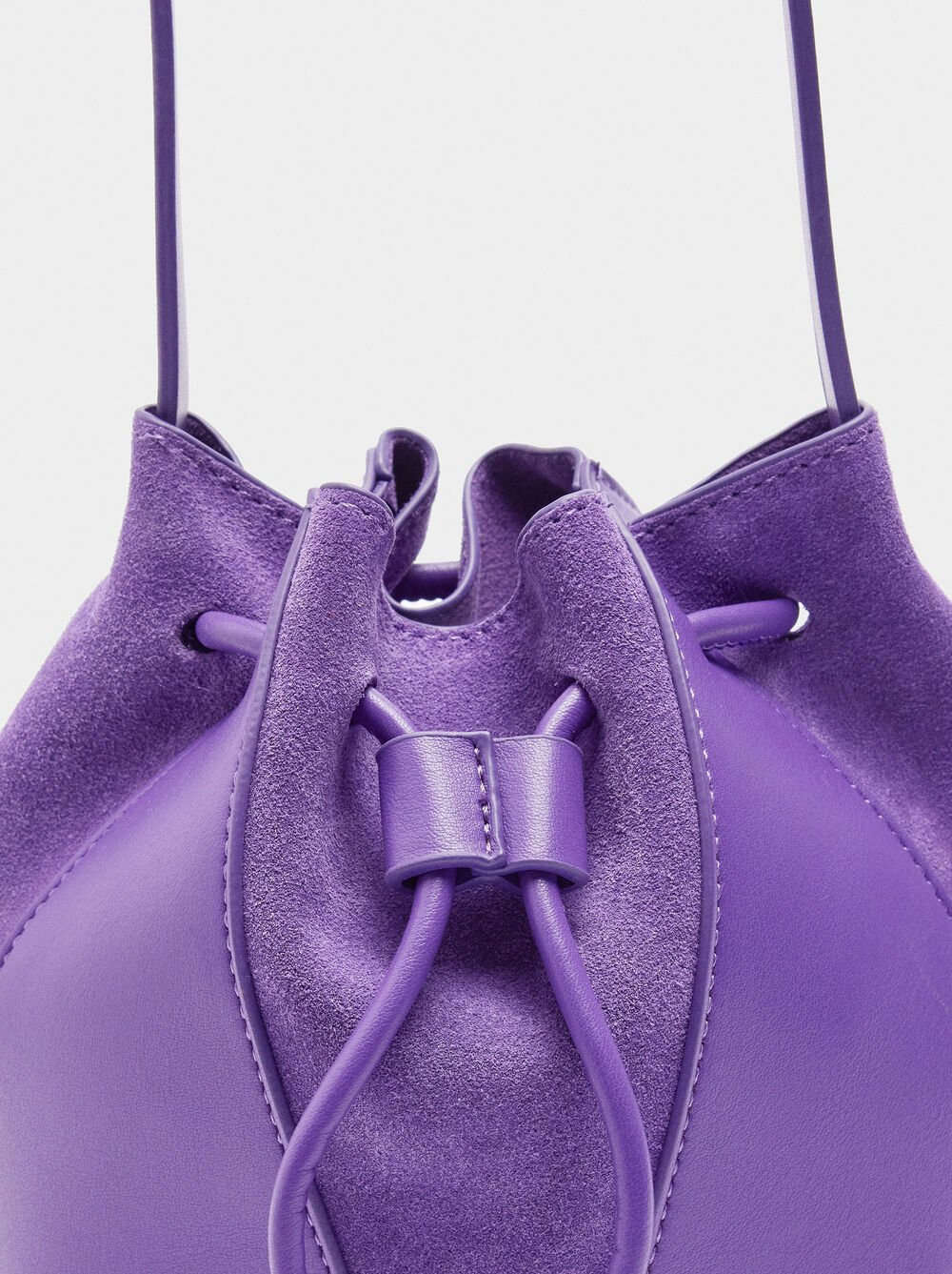 Bucket bag with leather S