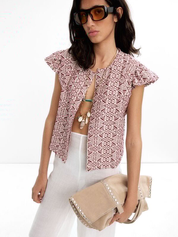 Jacquard vest 100% cotton