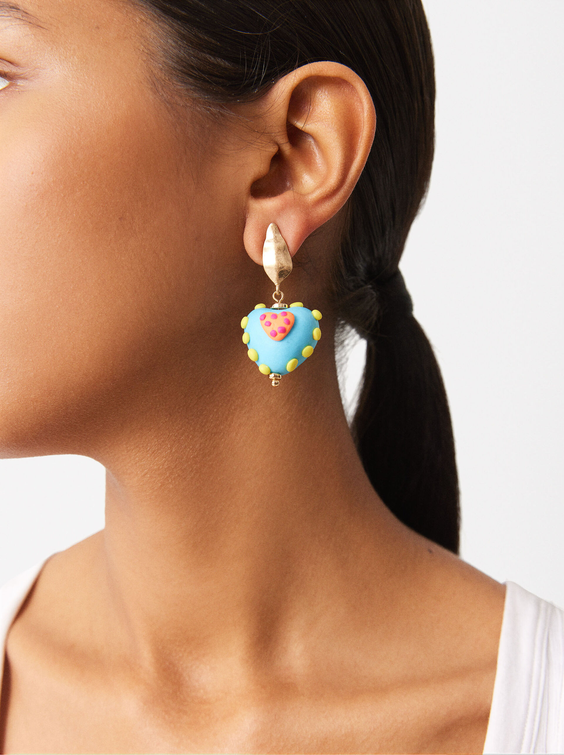 Multicolor Heart Earrings image number 1.0