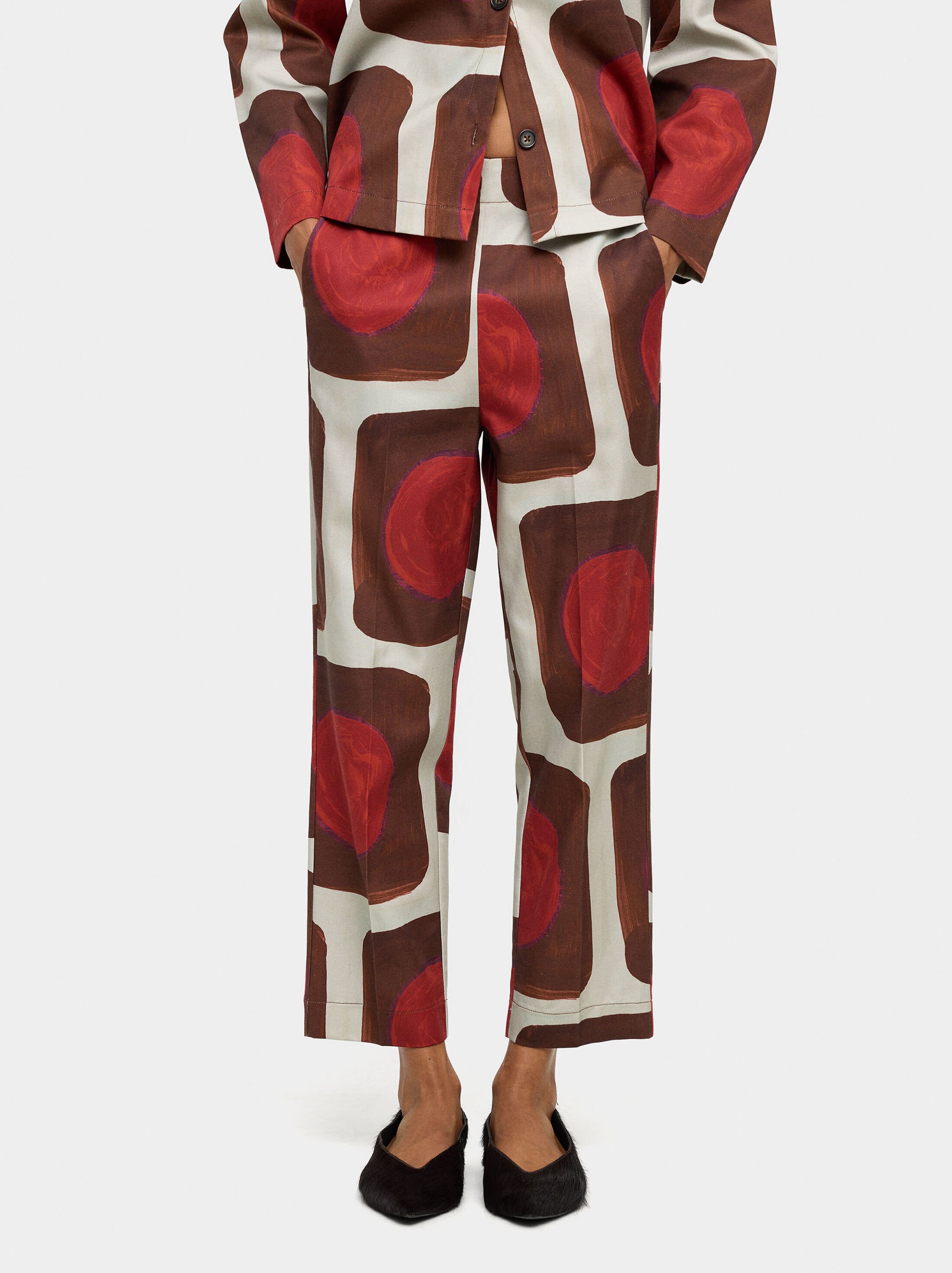 Printed lyocell trousers image number 1.0