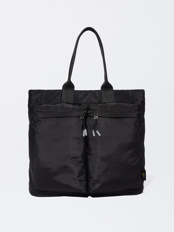 Nylon Tote Bag, Black, hi-res
