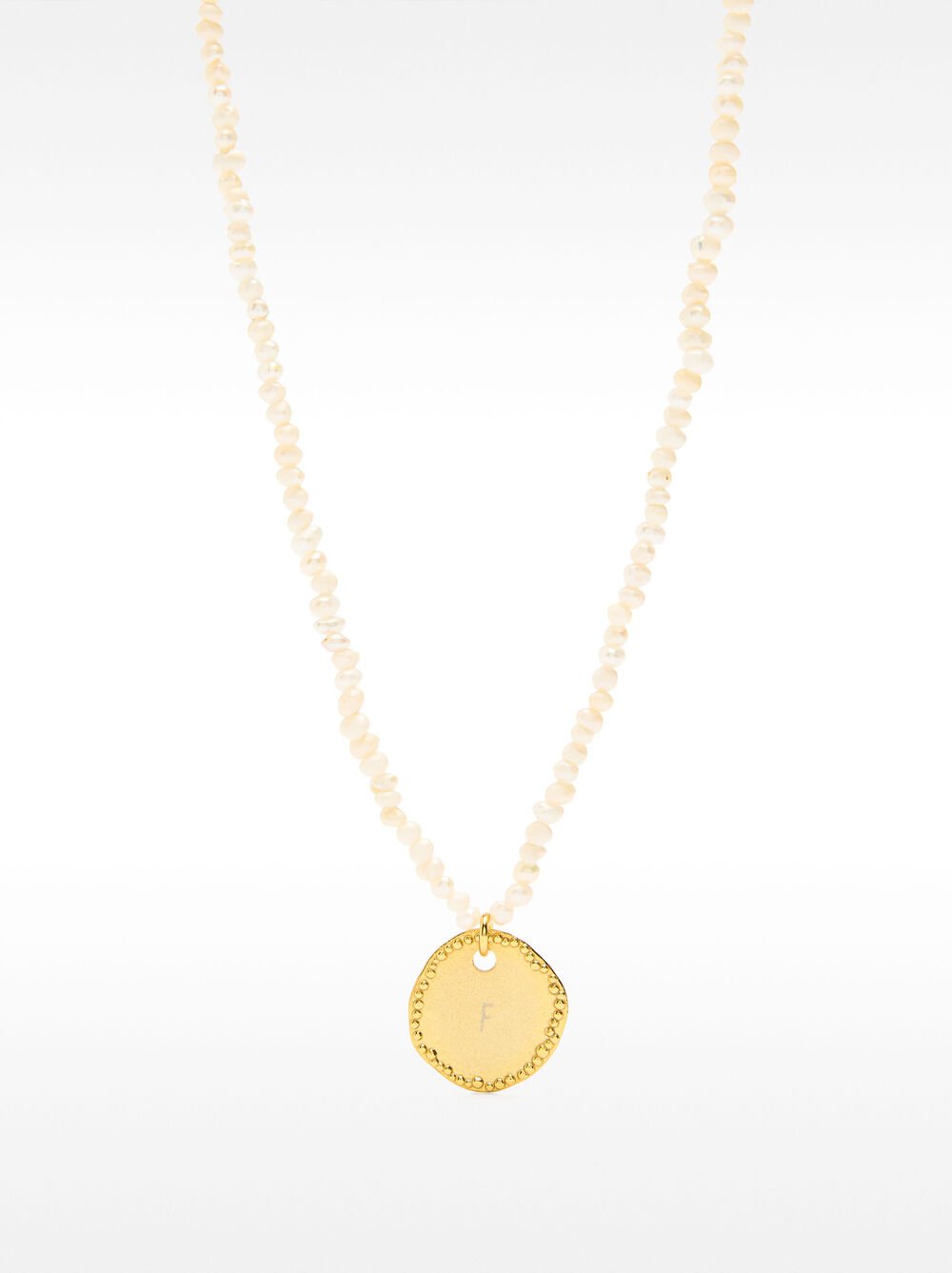 Collier avec perle d’eau douce et médaille - argent sterling 925