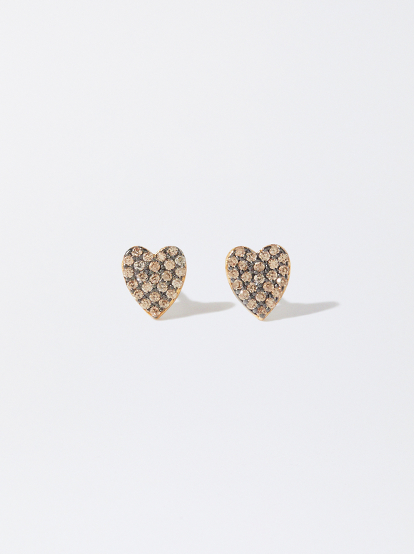 925 Silver Earrings With Hearts, , hi-res
