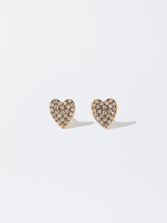925 Silver Earrings With Hearts, , hi-res
