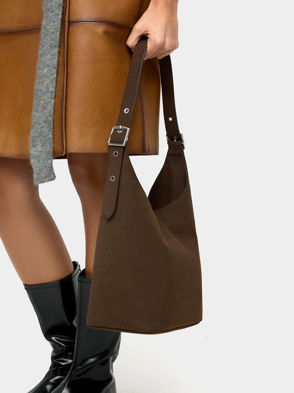 Sac à épaule avec effet cuir