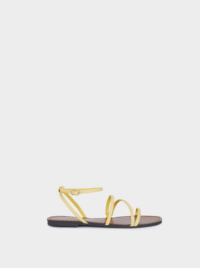 Flat Strappy Sandals, , hi-res