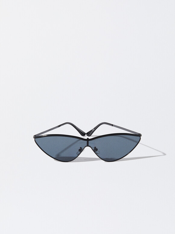 Cat Eye Sunglasses, Black, hi-res