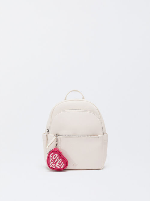 Backpack With Heart Pendant