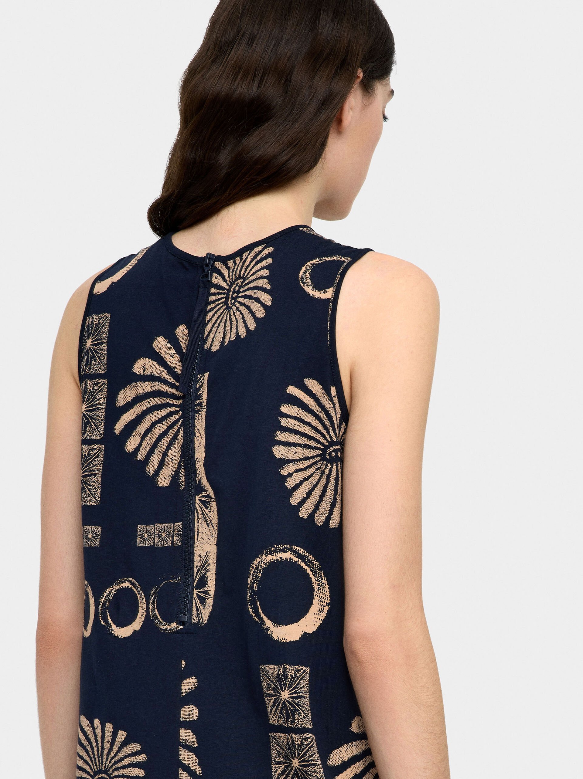 Printed jumpsuit 100% cotton image number 3.0