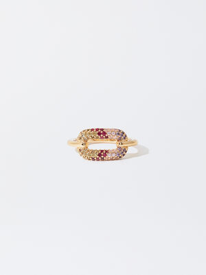 Golden Ring With Zircons image number 0.0