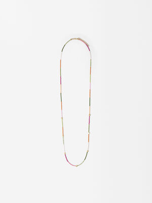 Long Heart Bead Necklace