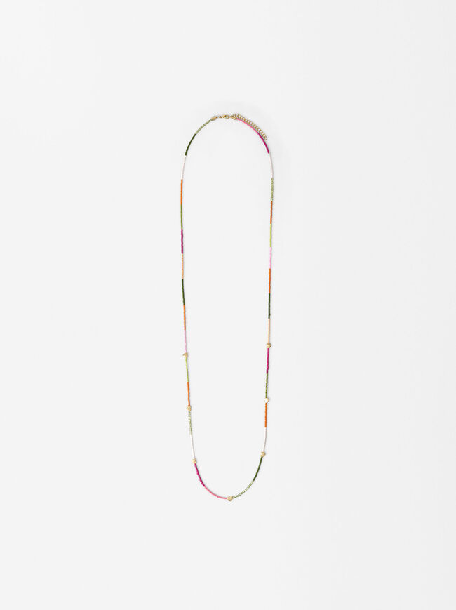 Long Heart Bead Necklace image number 0.0