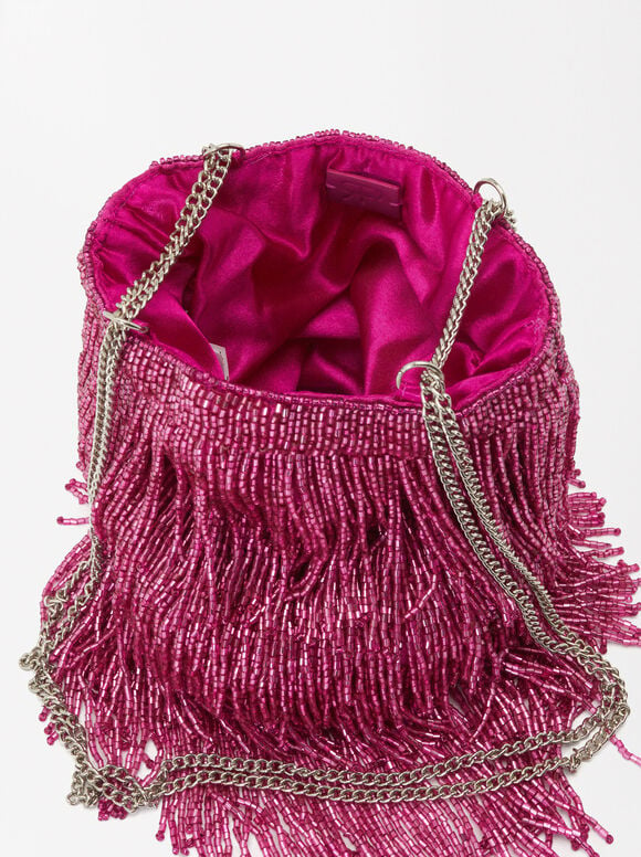 Party Handbag With Beads, Pink, hi-res