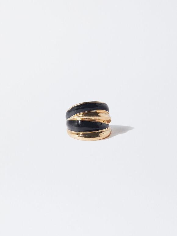 Enamel Ring, Black, hi-res