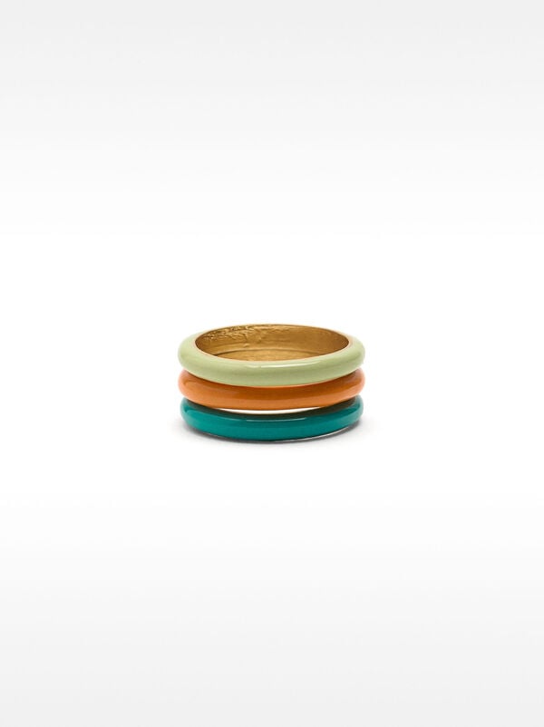 Set of enameled rings