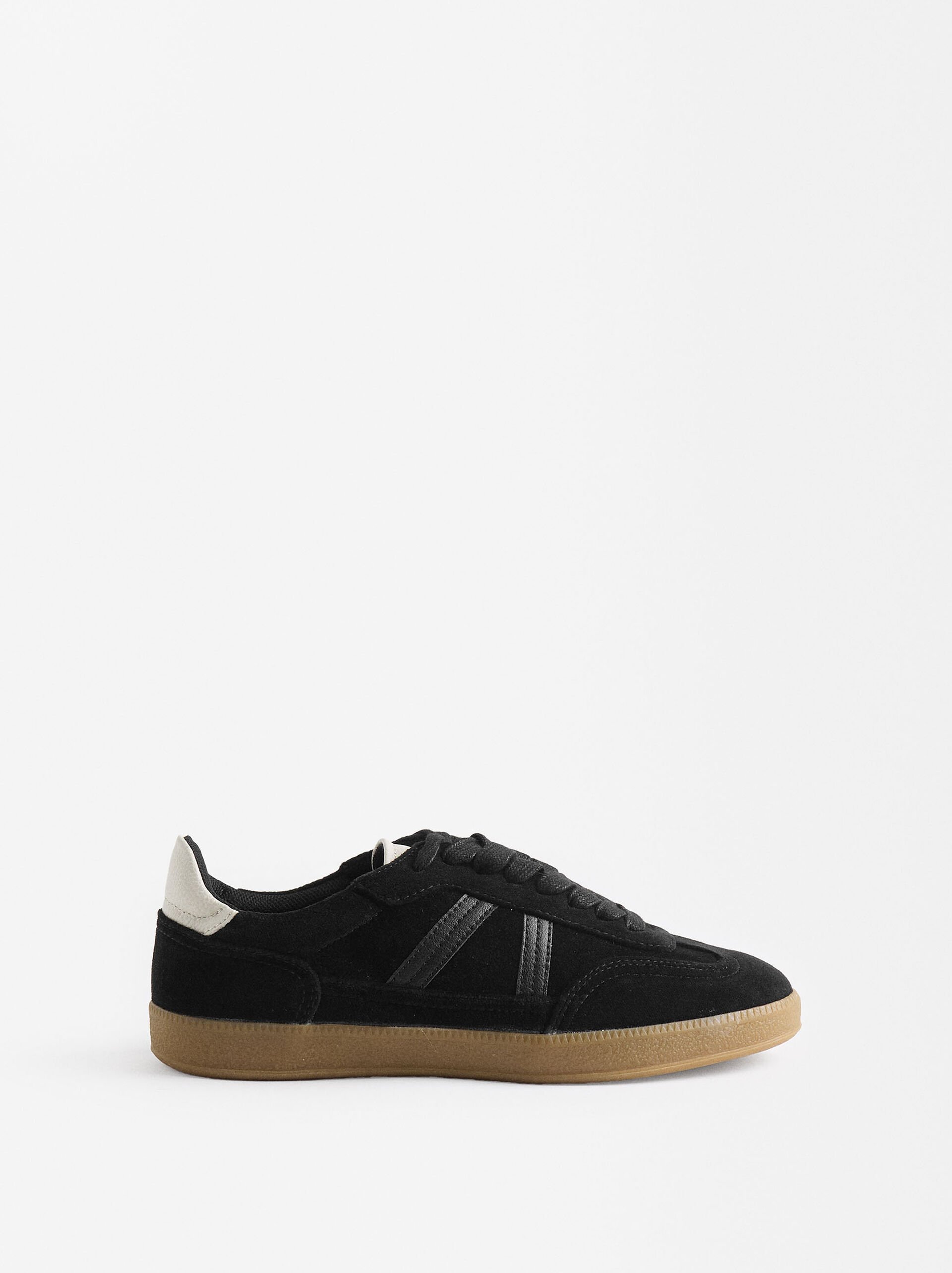 Suede effect contrast sneakers image number 0.0
