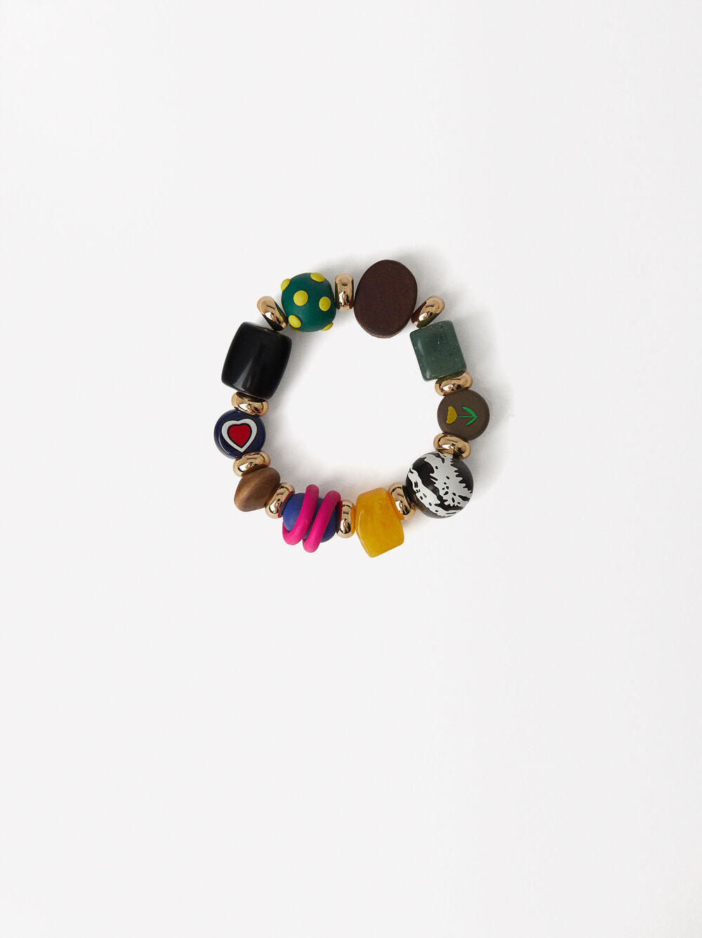 Elastic Bracelet With Multicolored Beads