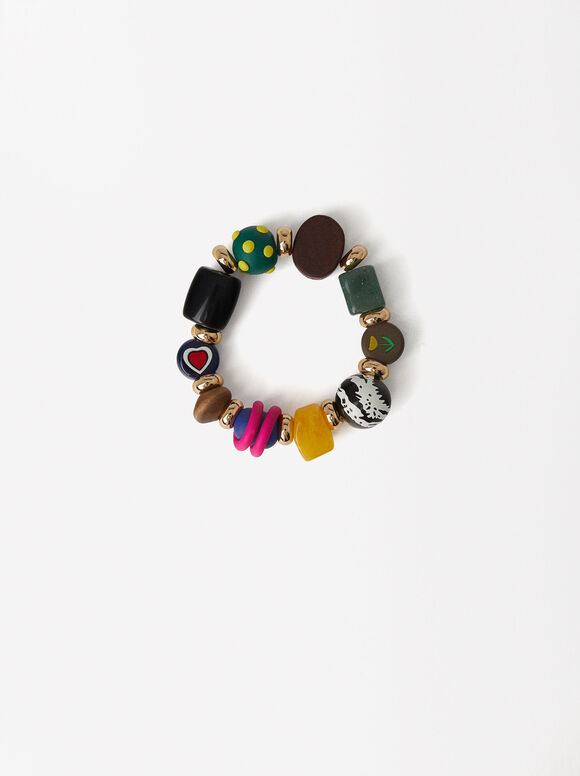 Elastic Bracelet With Multicolored Beads, Multicolor, hi-res
