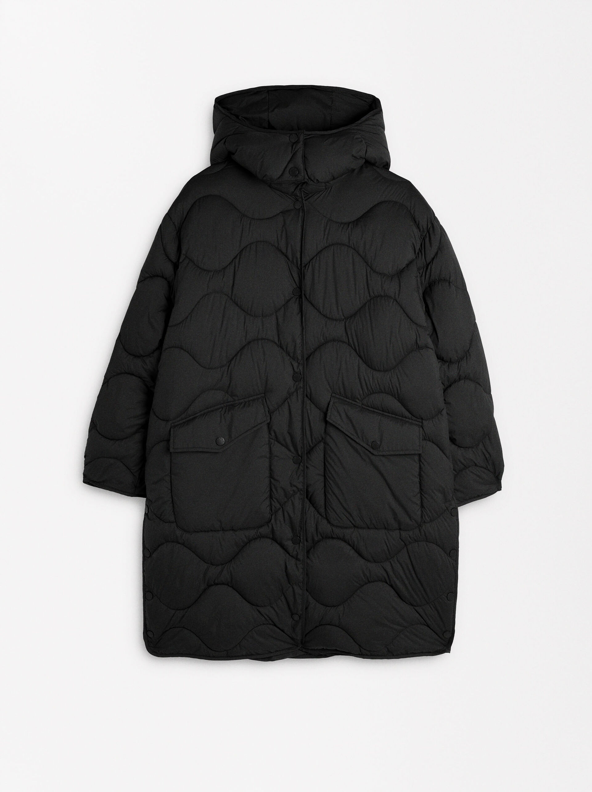 Quilted coat with hood image number 0.0
