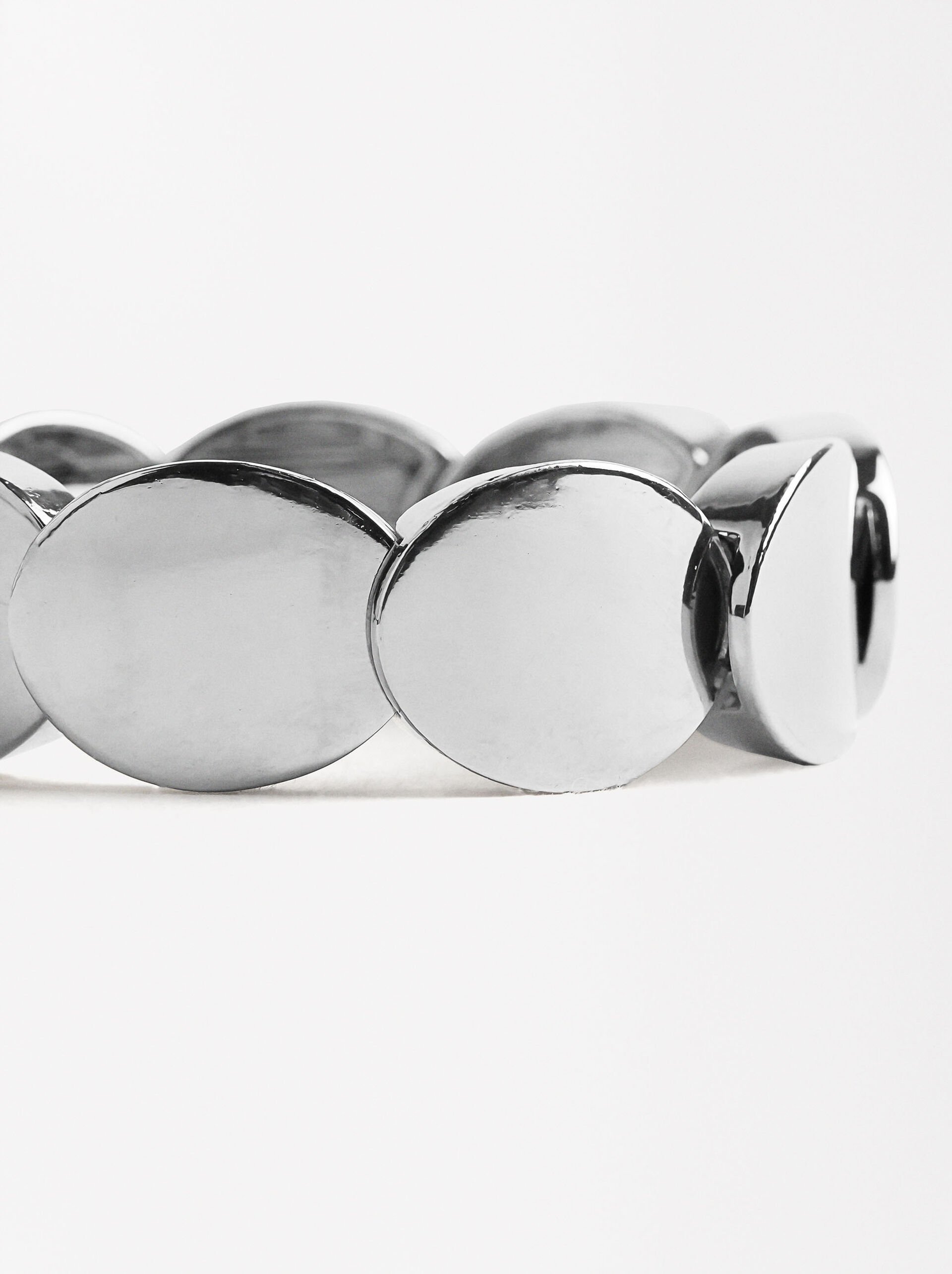 Segmented elastic silver bracelet image number 1.0
