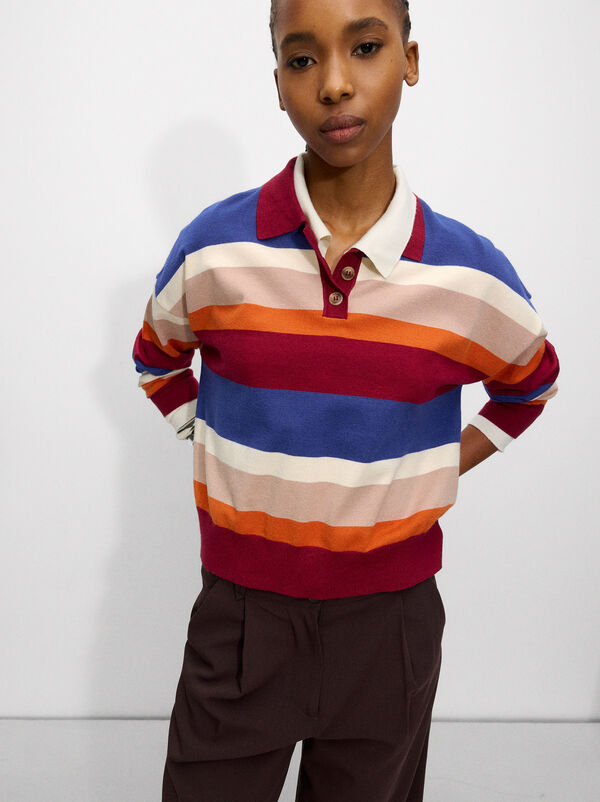 Striped knit sweater