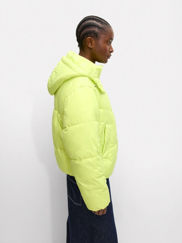 Quilted coat with hood