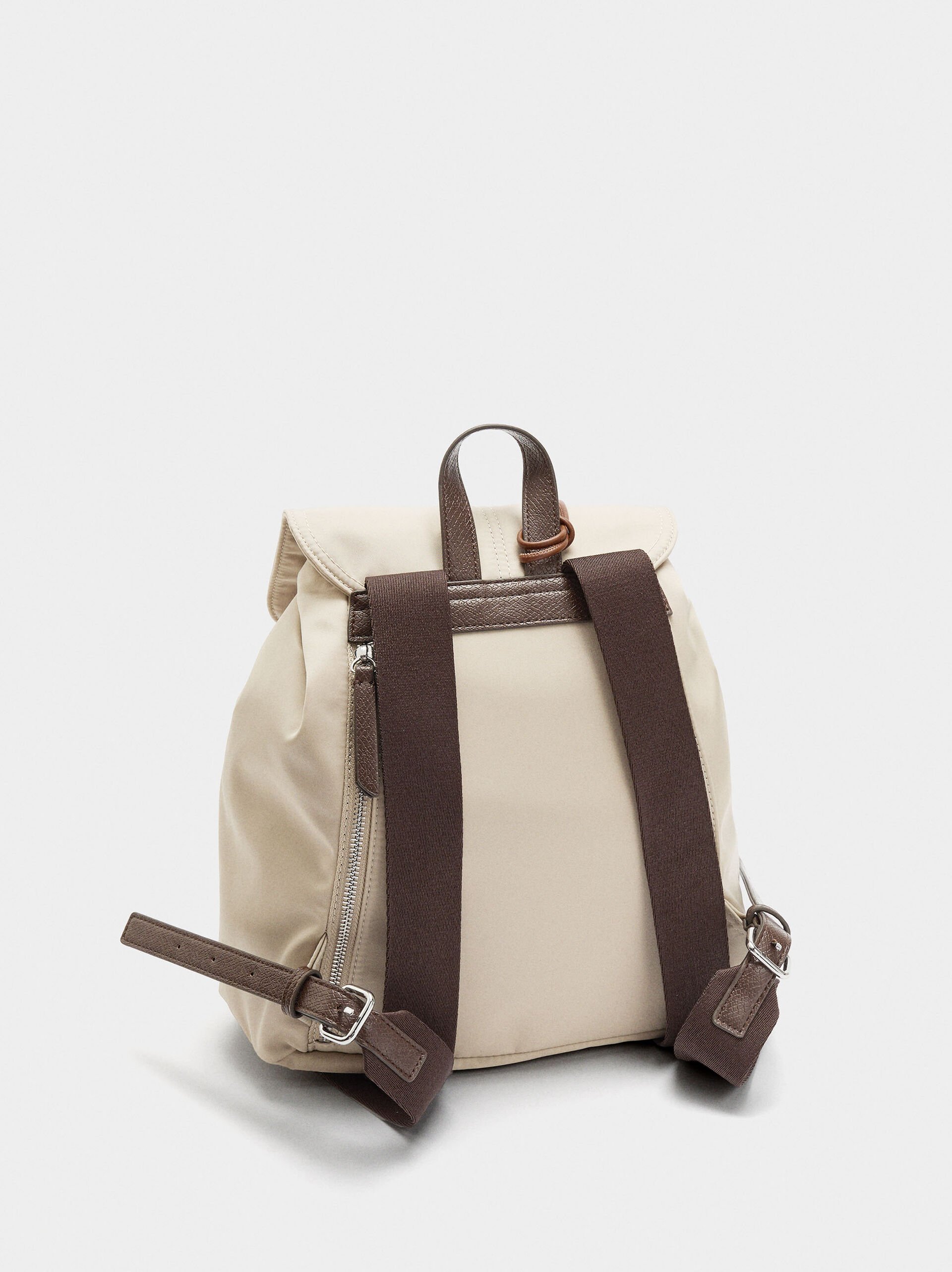 Nylon backpack with pendant image number 2.0