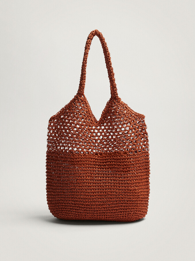 Braided Shopper Bag, Orange, hi-res