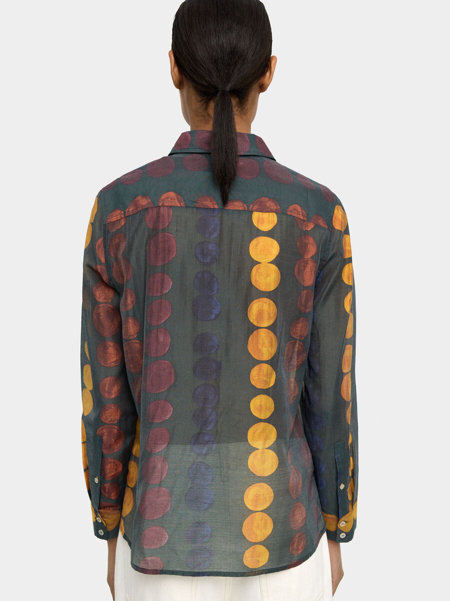 Camisa semitransparente estampada