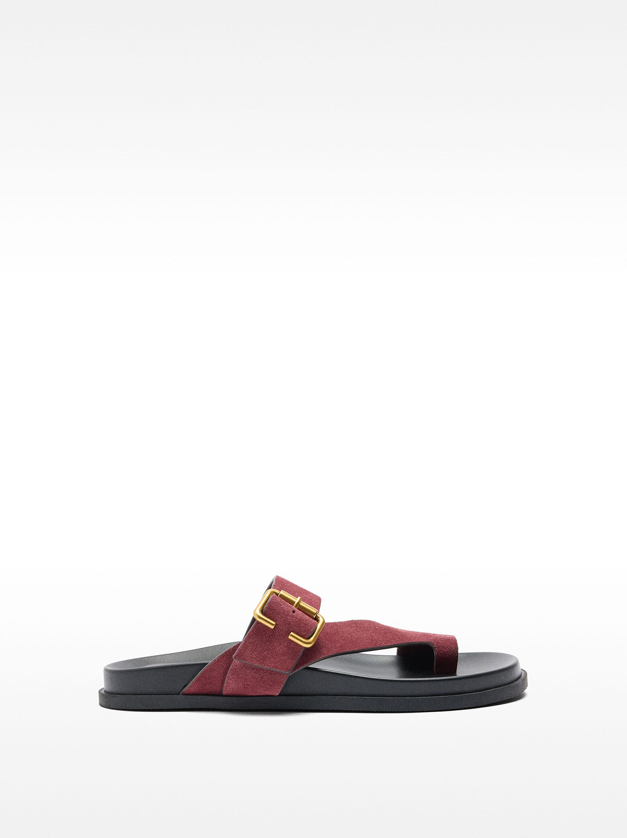 Leather sandals with straps and buckle image number 3.0