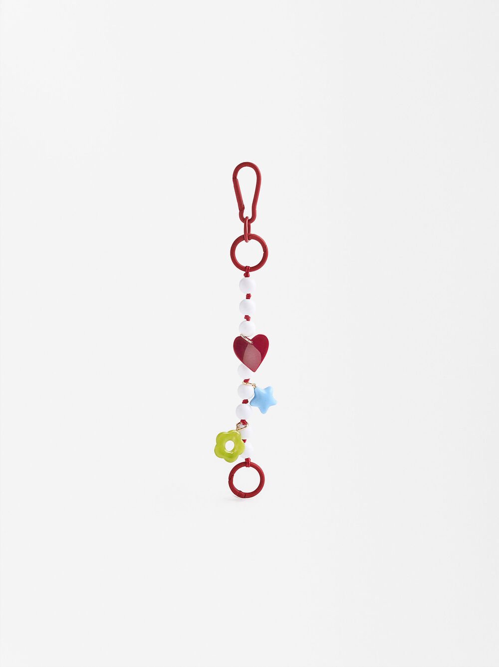 Keychain charm in the shape of a heart and star
