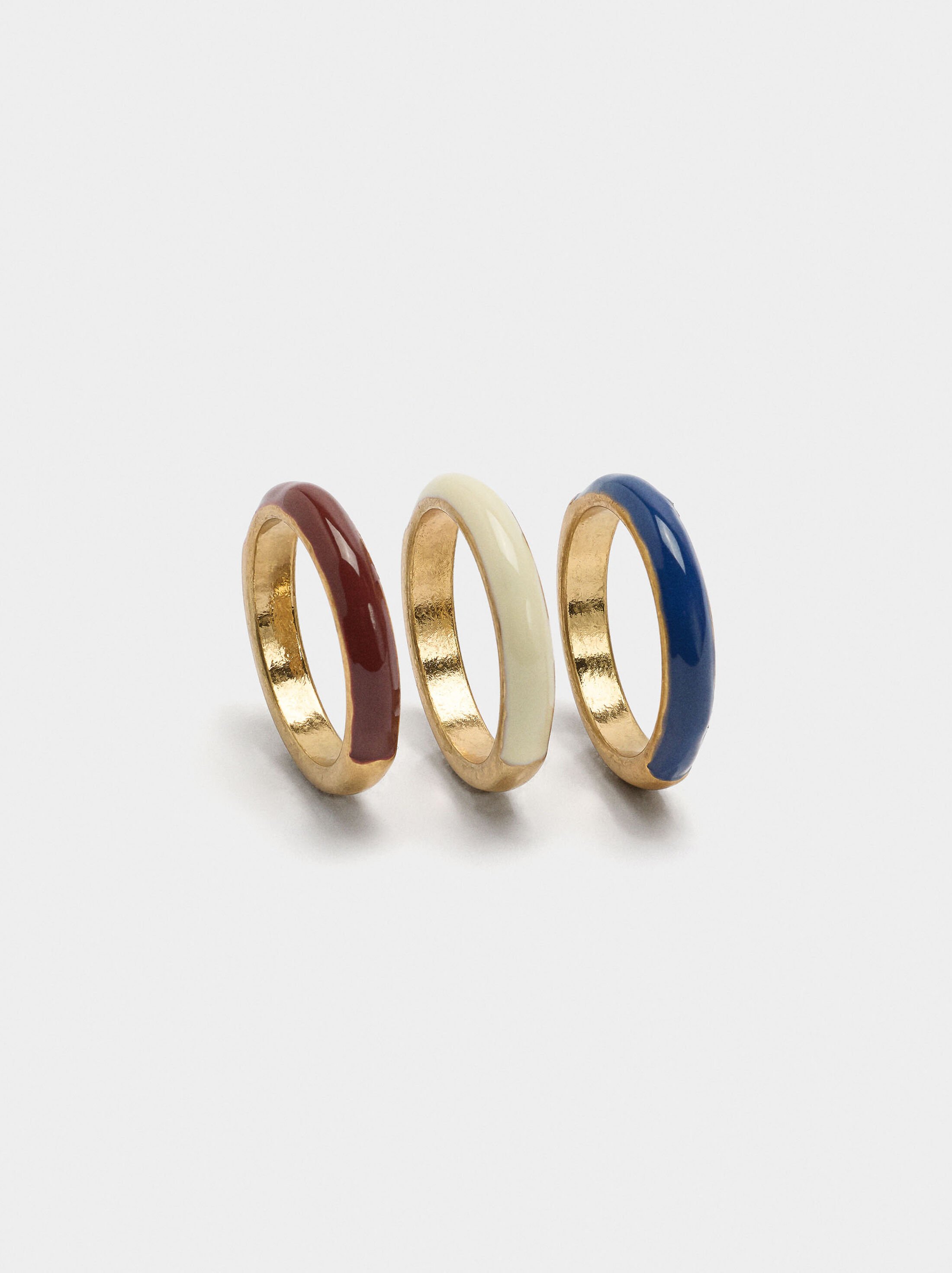 Set of rings with enamel image number 1.0