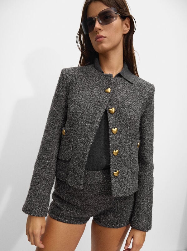 Wool coat with buttons