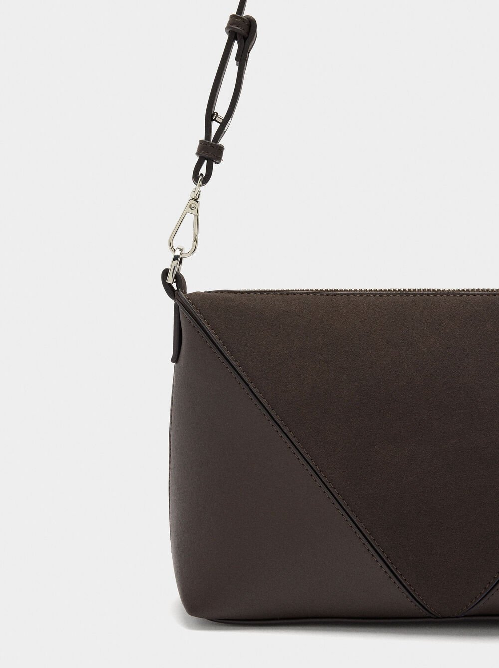 Borsa con tracolla contrasto di texture