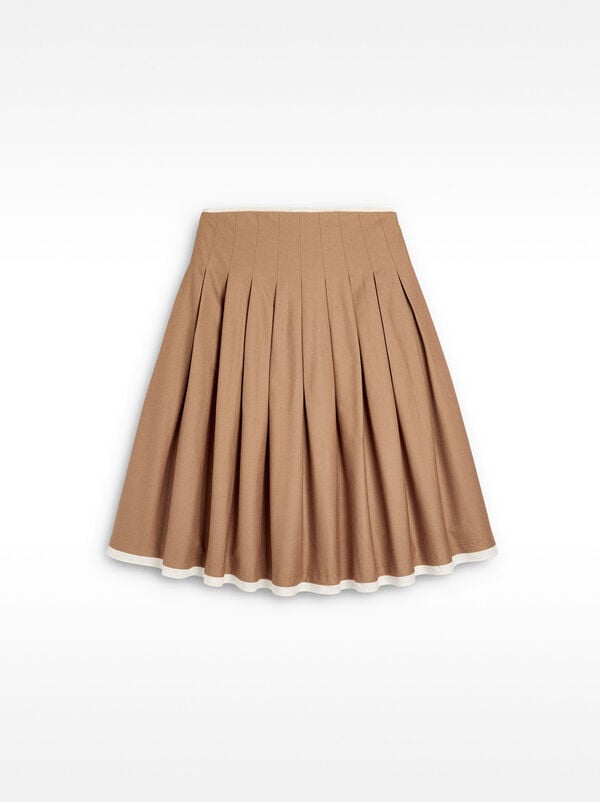 Pleated midi skirt 100% cotton