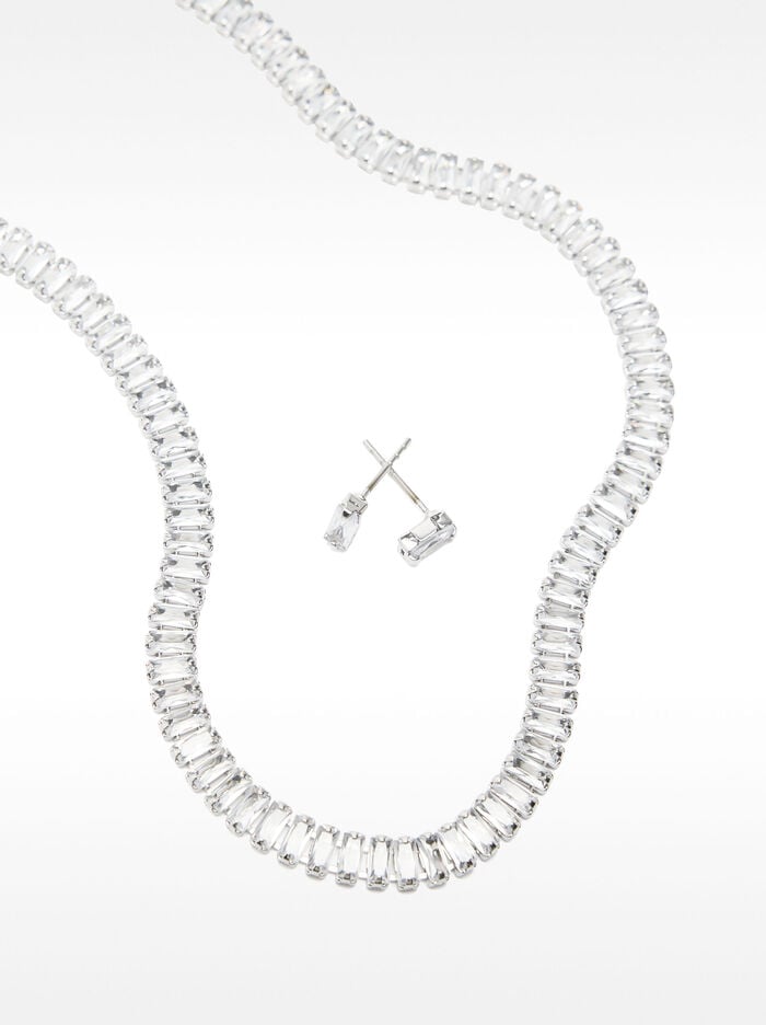 Set de collar y pendientes con circonitas