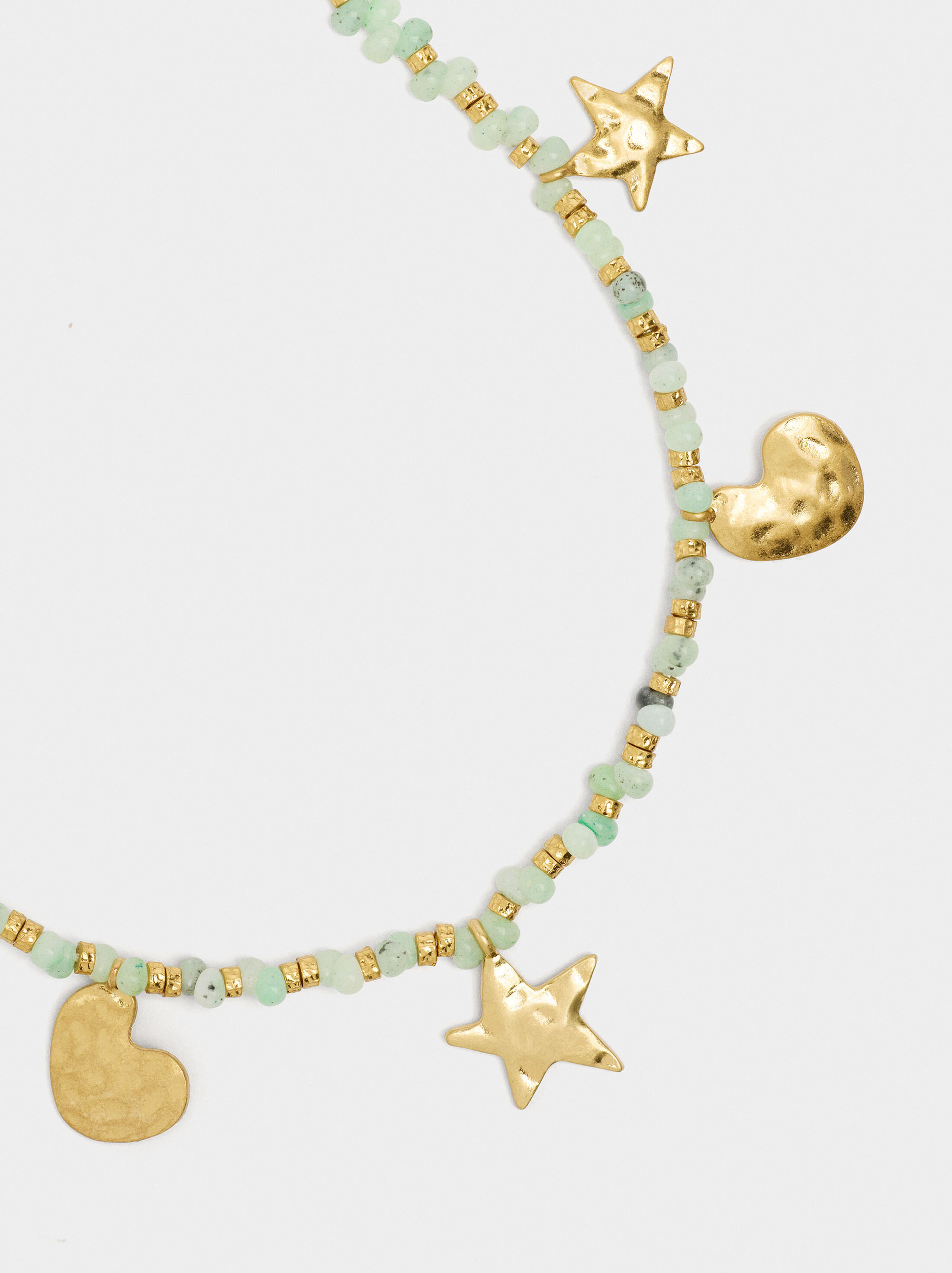 Necklace with star and heart pendants image number 2.0