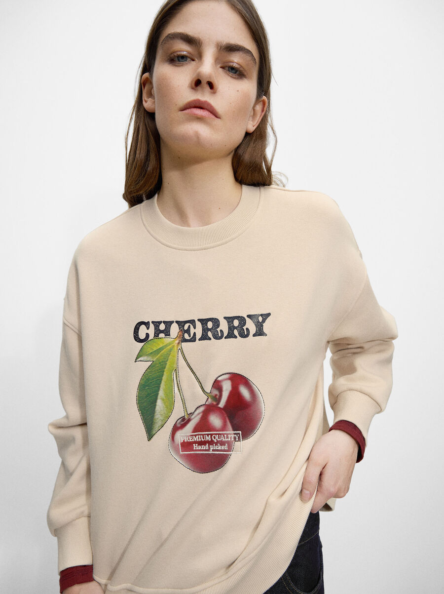 Sweatshirt mit Kirschmuster