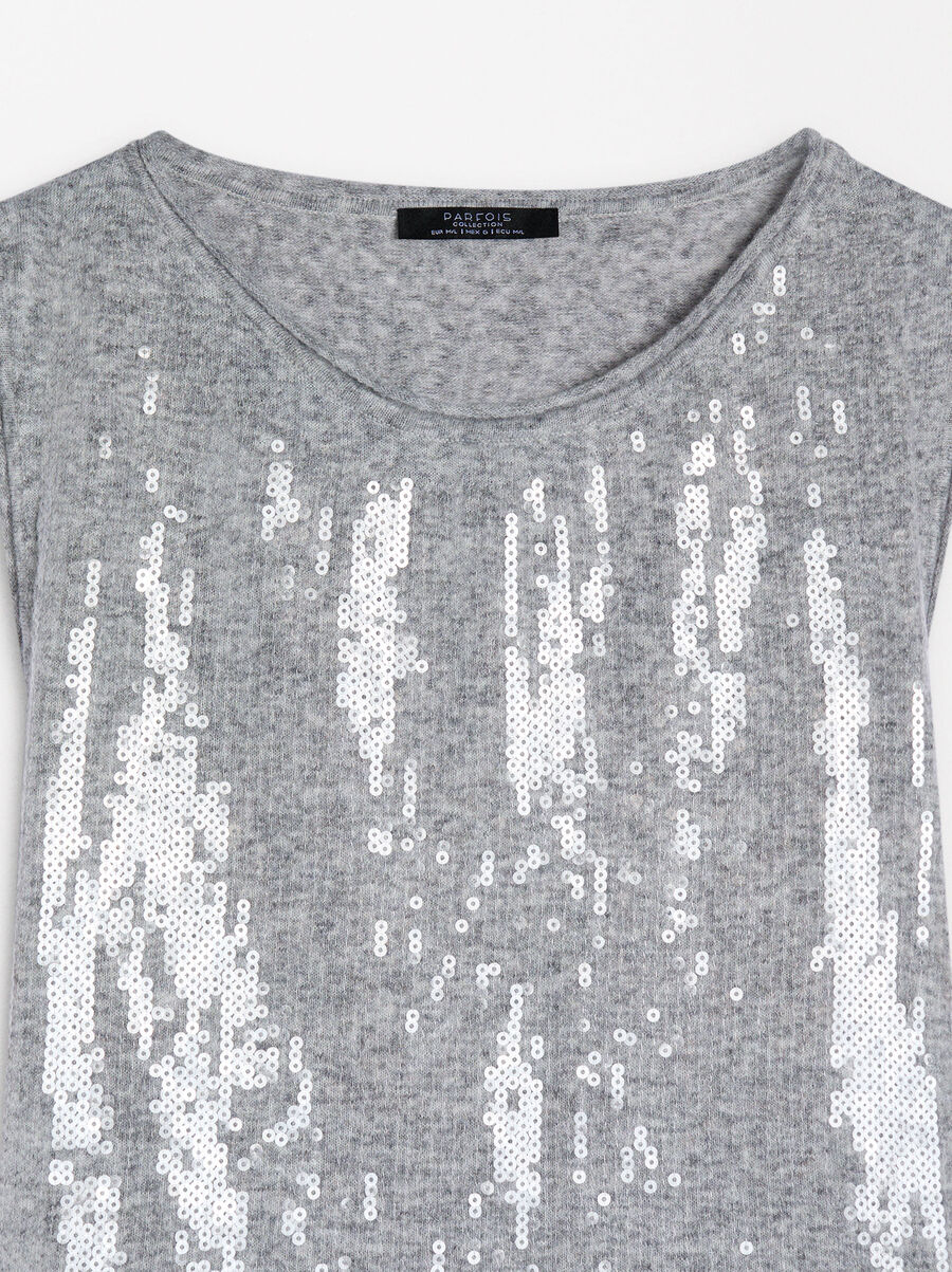 Knit top with sequins