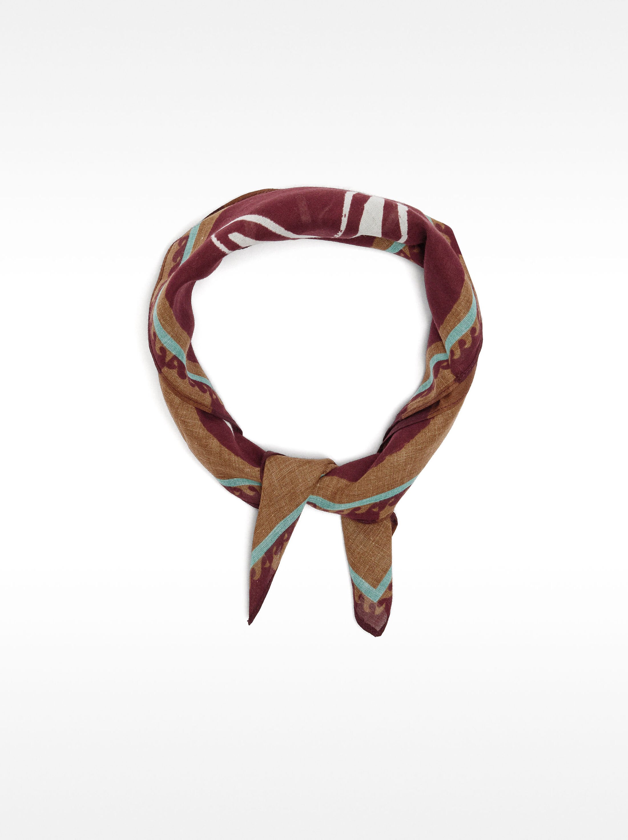 Square printed scarf 100% cotton image number 2.0