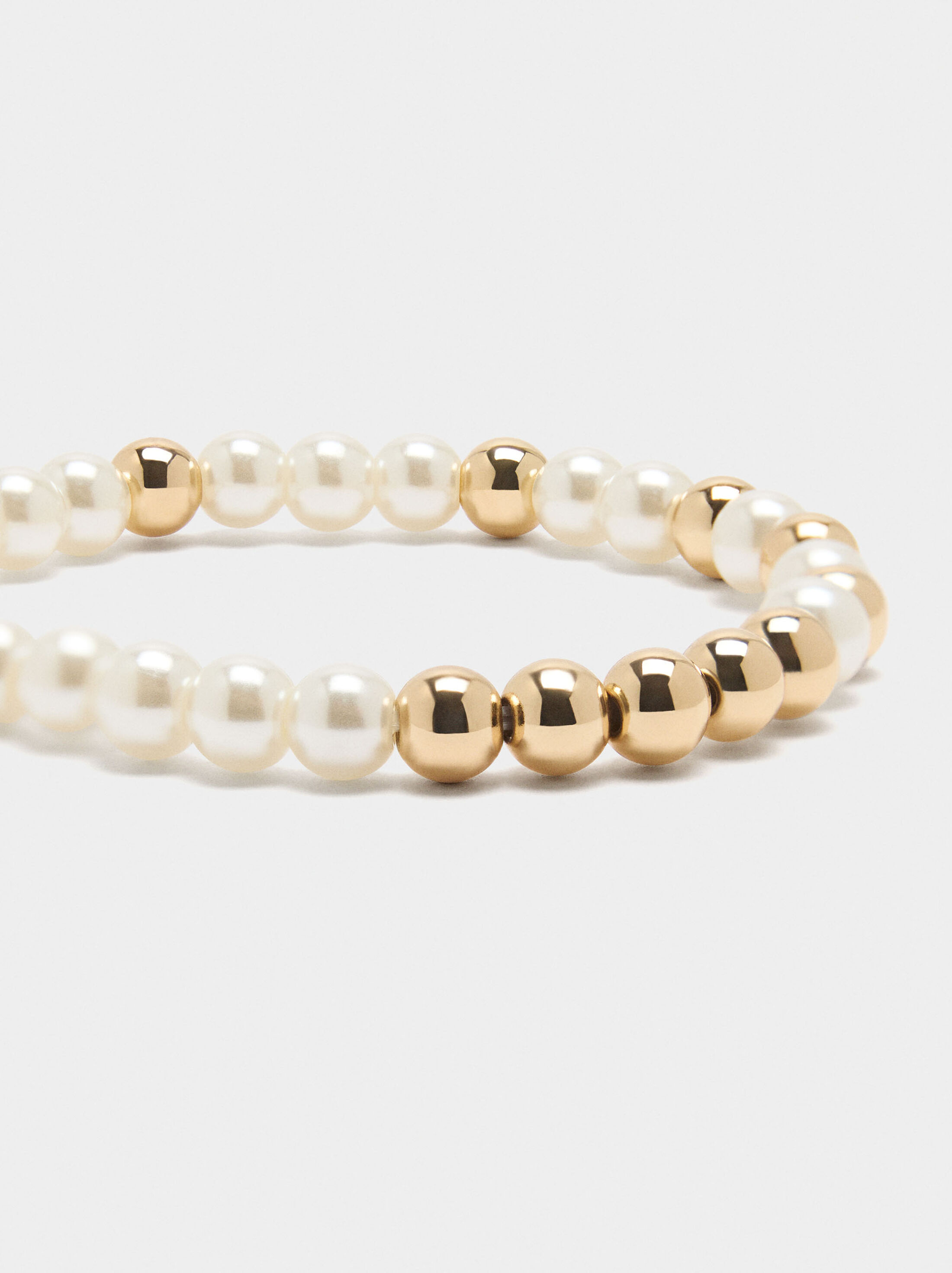 Elastic bracelet with pearls image number 1.0