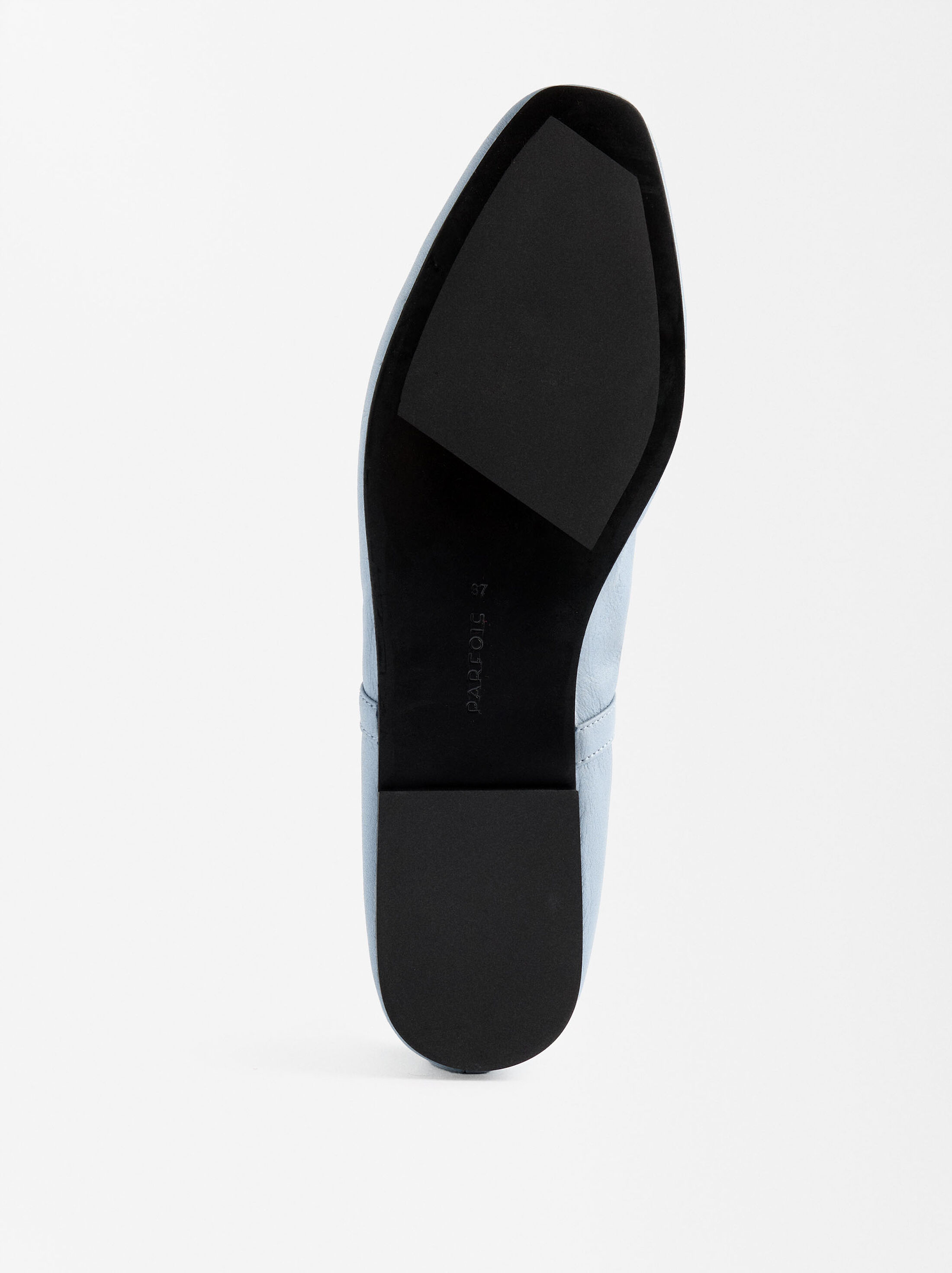 Leather ballet flats with strap and buckle image number 6.0