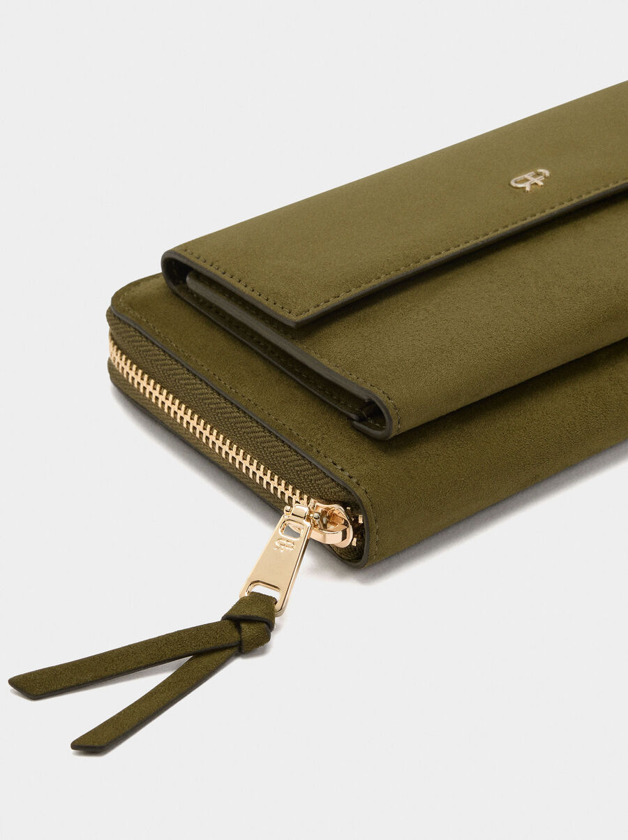Wallet with suede effect XL