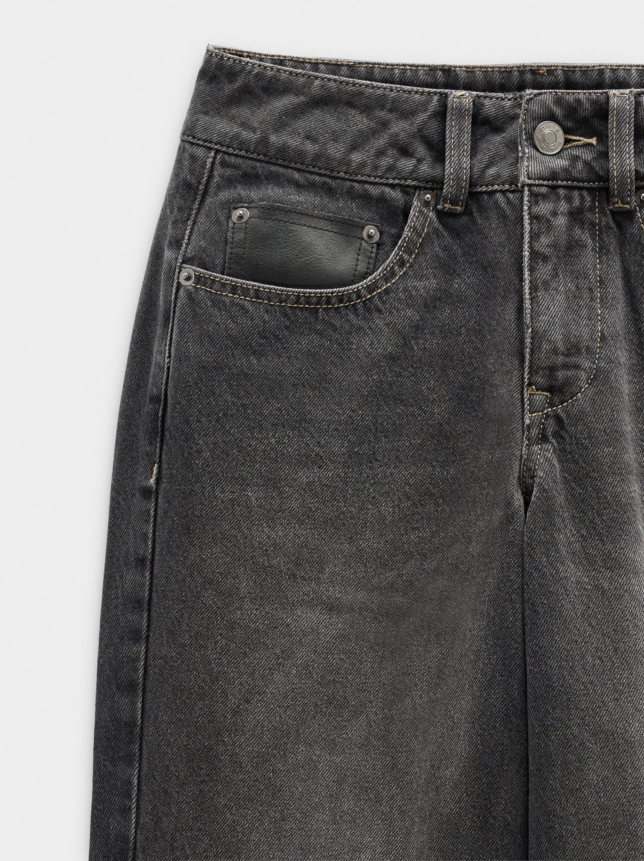 Washed effect denim trousers image number 7.0