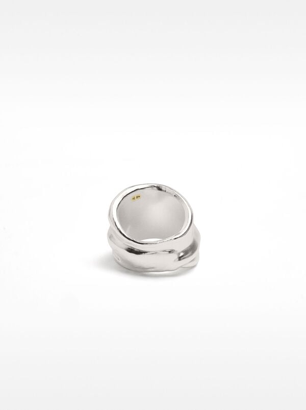 Wide ring with relief - 925 sterling silver