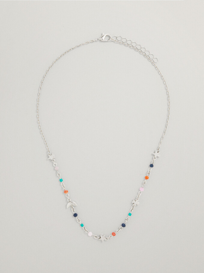 Multicoloured Necklace With Charms, Multicolor, hi-res