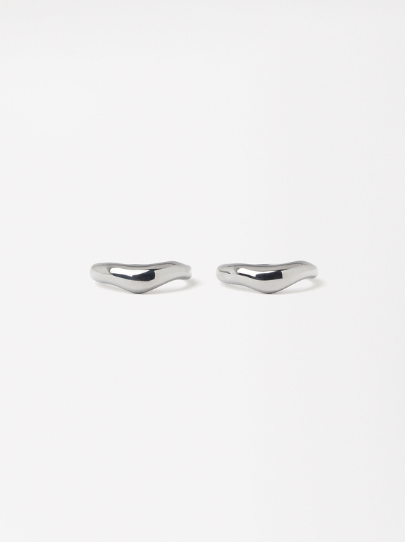 Double Stainless Steel Ring, Silver, hi-res